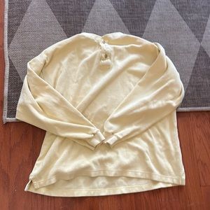 Yellow waffle long sleeve top unisex